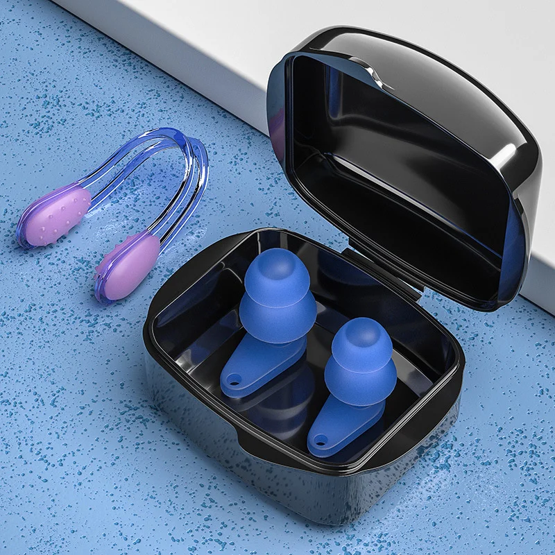

Summer Swimming Earplugs Nose Clip Set Waterproof Nose Clip for Children Adults Silicone Nose Clips Diving Outdoor Accessories