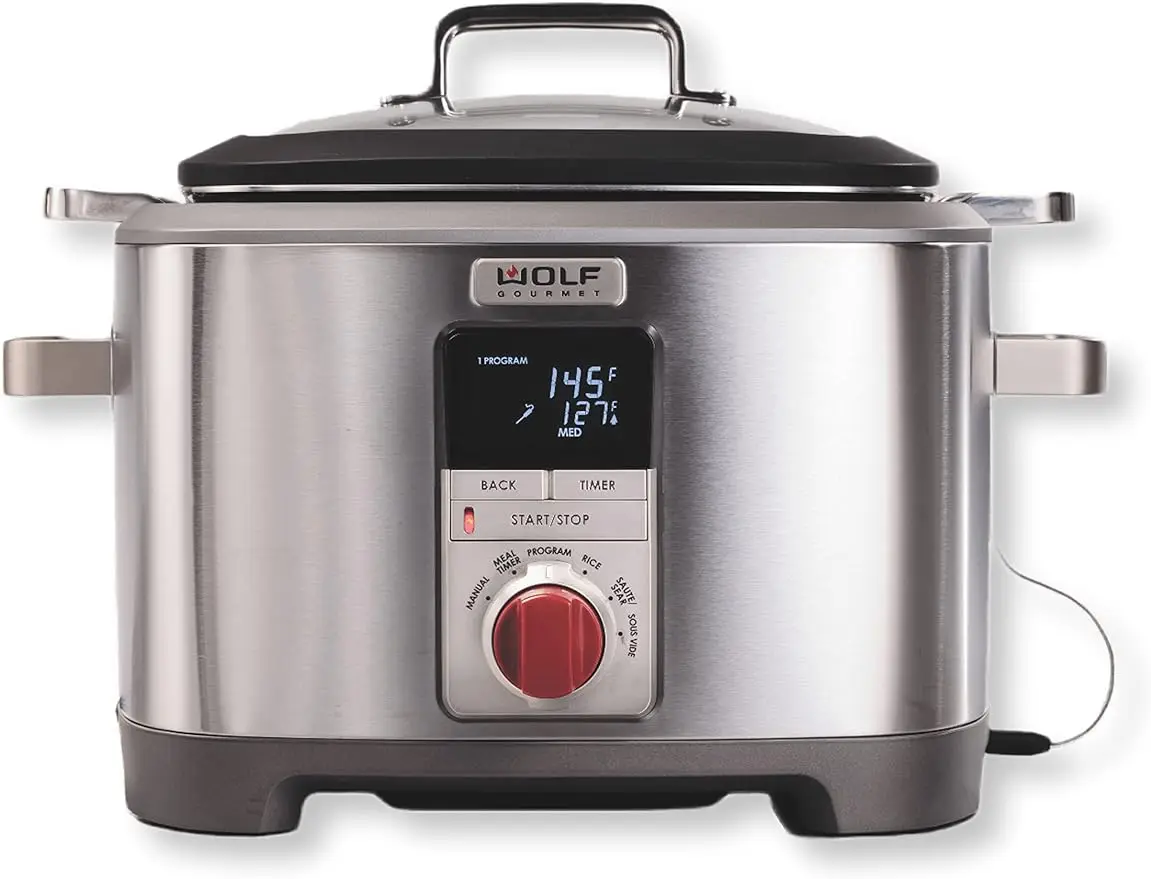 Programmable 6-in-1 Multi Cooker with Temperature Probe, 7 qrt, Slow Cook, Rice, Saut&eacute;, Sear, Sous Vide, Stainless