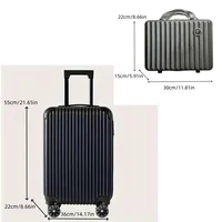Ensemble de 2 pièces, valise à roulettes de 20 pouces et combinaison de valise de 14 pouces, rangement de toilette et de cosmétiques en couches, valise à roulettes universelle, verrouillage par mot de passe 4