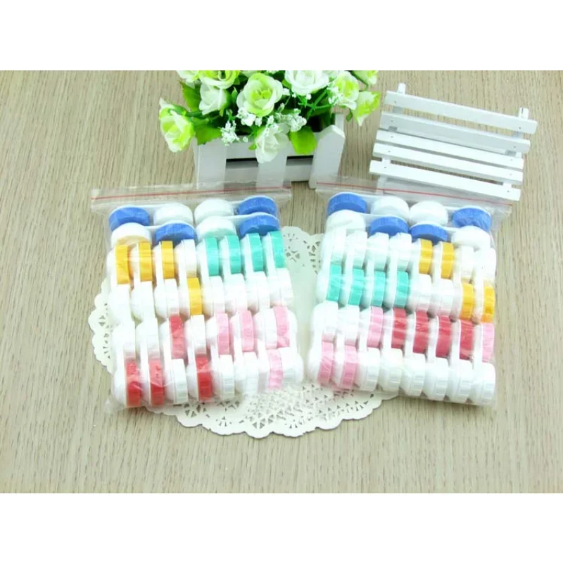 10/100pcs 많은 간단한 콘택트 렌즈 케이스 상자 안경 액세서리 렌즈에 대 한 귀여운 여행 상자 컨테이너 무작위 색상 도매 새로운