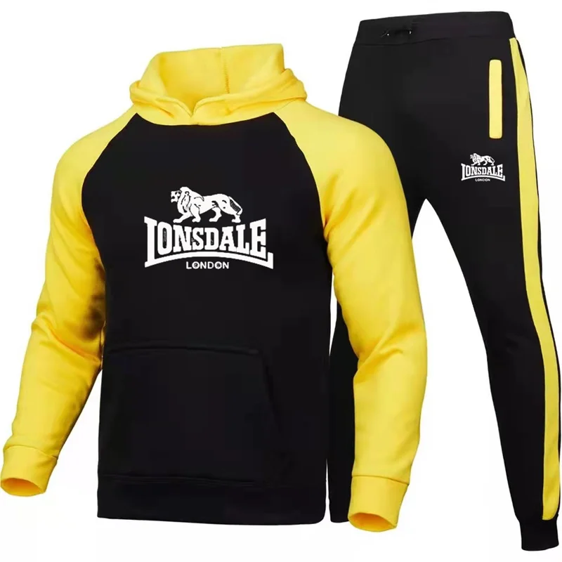 Мужская толстовка и брюки LONSDALE спортивный костюм в стиле Харадзюку новинка весны