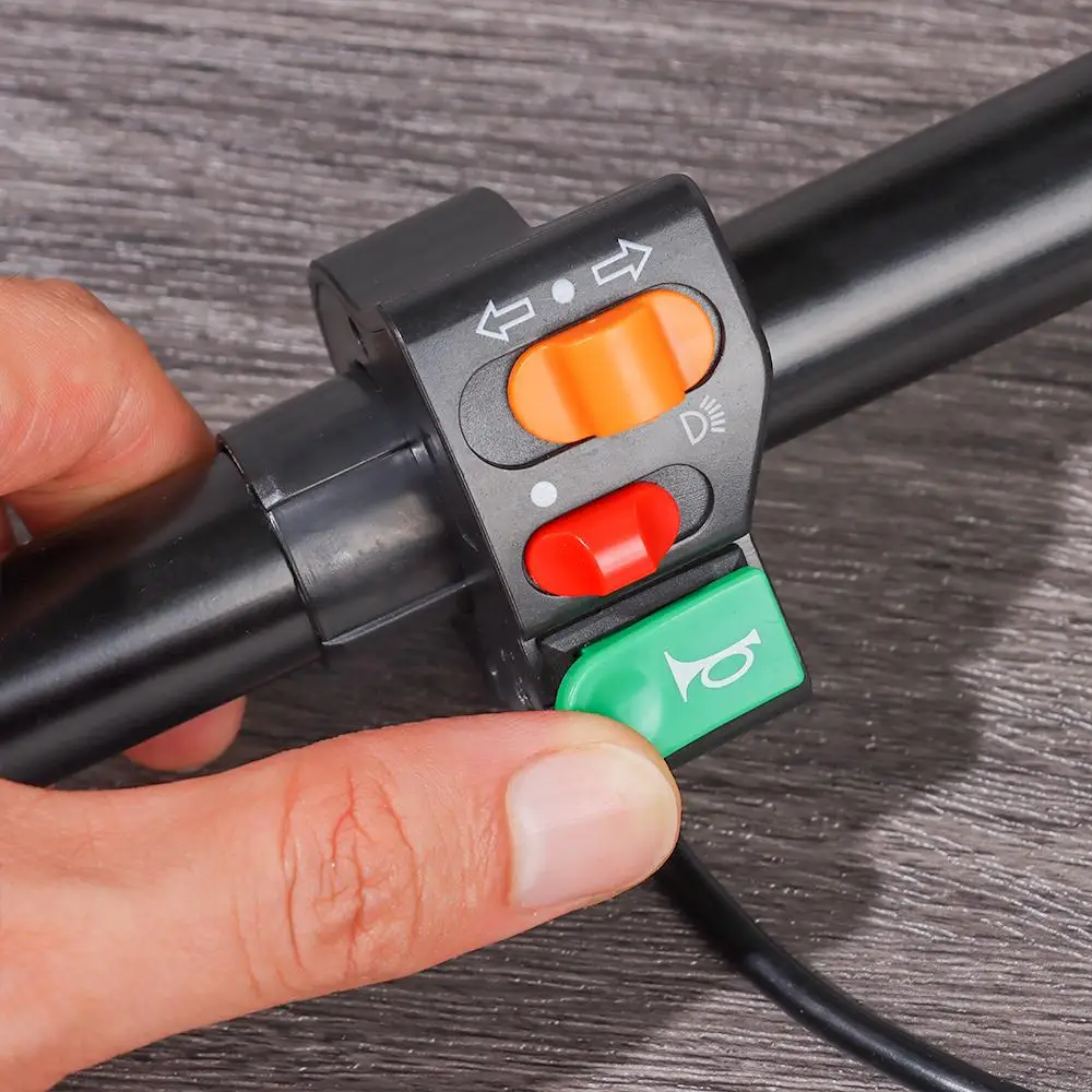 3-in-1 Electric Bicycle Accessory: Light, Horn, and Cornering Lamp with On-Off Button