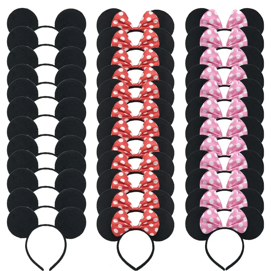 Anime Mickey Mouse Ear Headband Hair Ornament Mickey Mouse Headband Minnie Bow Korean Headband Headband Clip Girls Gifts Party