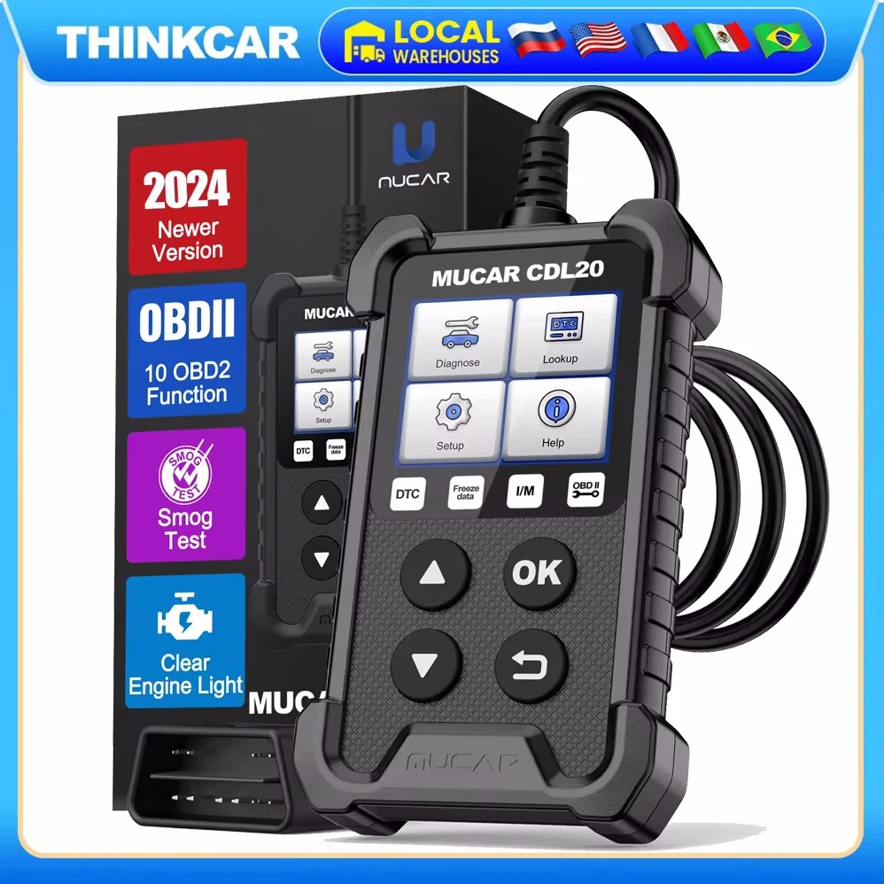MUCAR CDL20 OBD2 Scanner Full System Scan Tool Check Engine Light Diagnostic Tools Smog Test Automotive Code Reader obd2 scanner obd code reader system diagnostic tool