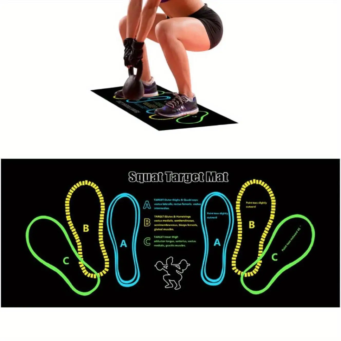 Yoga Mat Sports Floor Mats Gluteus Maximus Training Mat Squat Assisted Training Mat Dumbbell Gluteus Maximus Fitness