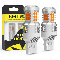 High - Performance Amber LED Turn Signal Light Bulbs - No Hyper Flash, Pack of 2 (7440 W21W WY21W)