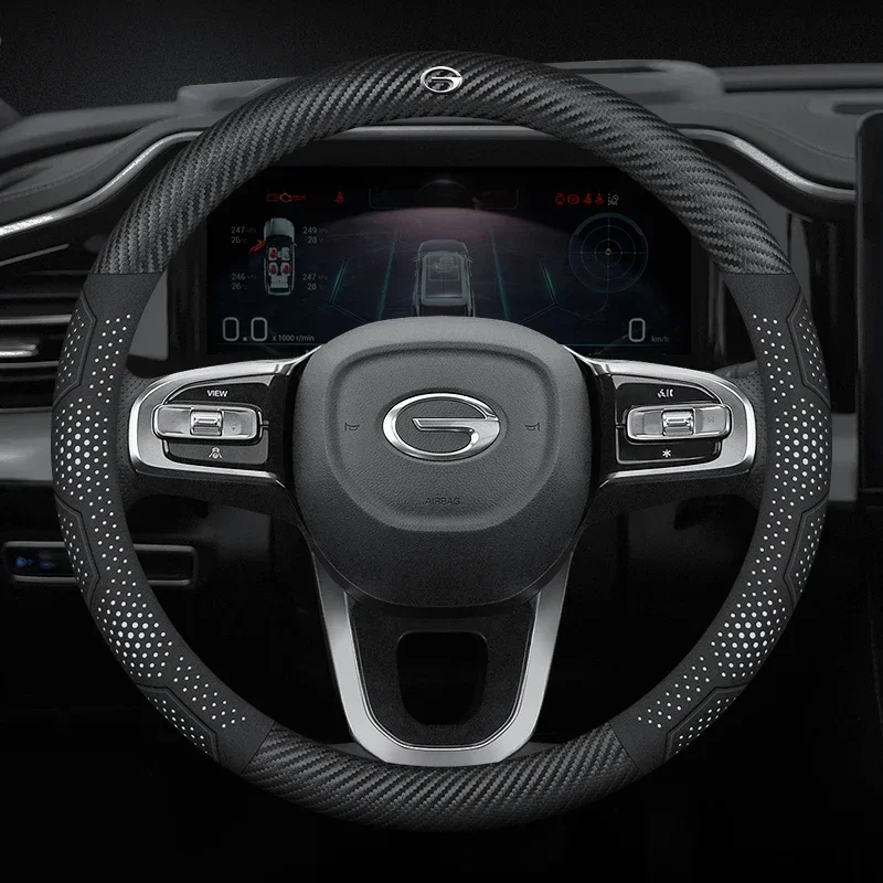 

Car Carbon fiber Suede Leather Car Steering Wheel Cover For Trumpchi GA3 GA4 GA6 GA8 GS3 GS4 GS5 GS7 GS8 M6 M8 ES9 Accessories