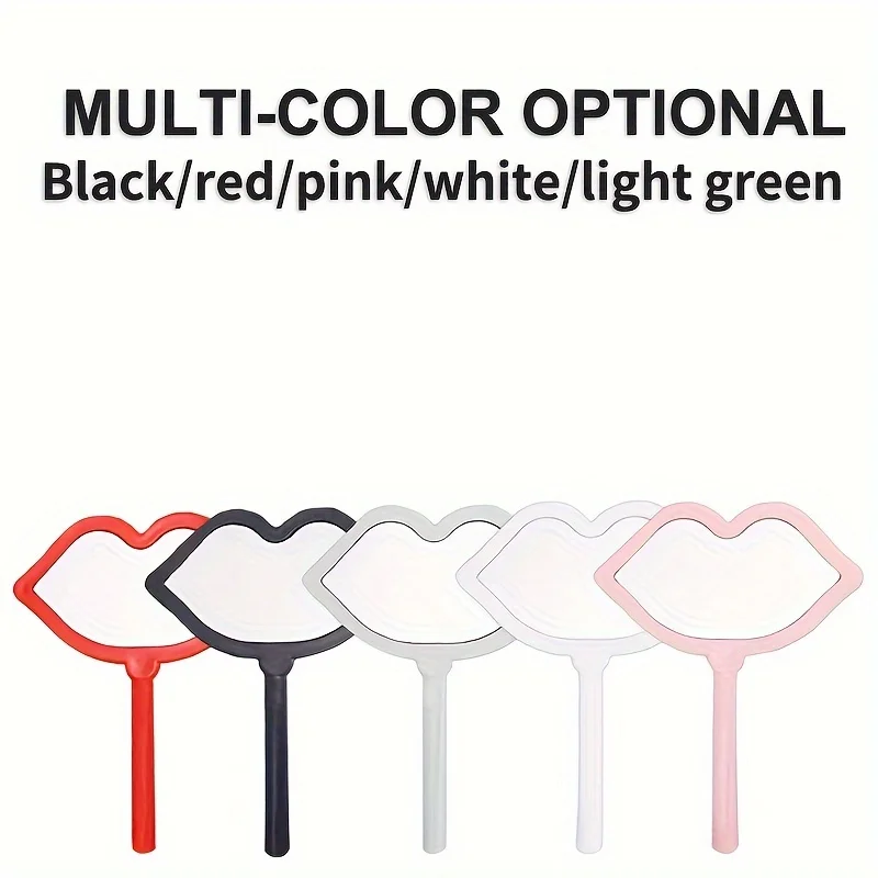 New Household Lip-shaped Handheld Mirror with High-definition and Convenient Handle