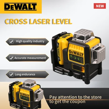 Dewalt 3 면 * 360 도 수직 12 라인 레이저 레벨, 수평 녹색광 레벨, 야외 계량기, Dewalt 12V 배터리