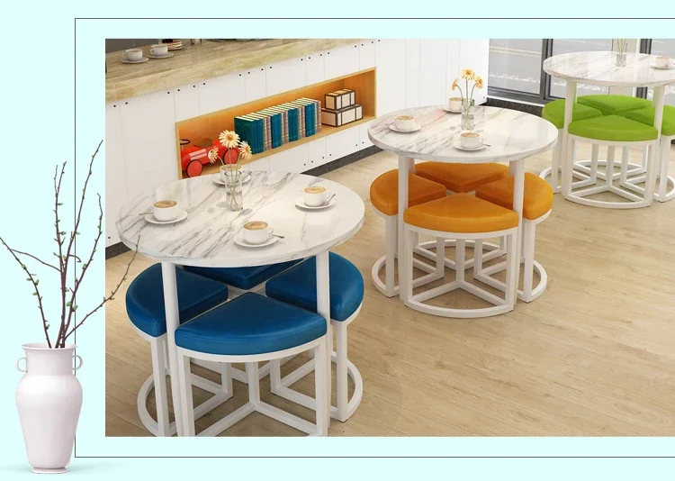 Small Apartment Balcony Dining Room Sets Office Negotiation Reception Table Chairs Coffee Shop Homestay Villa Leisure Tea Tables