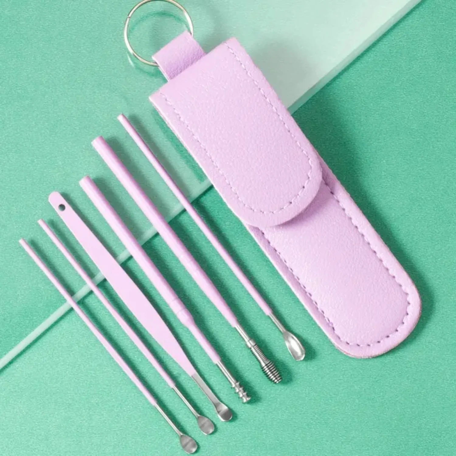 Gentle, Effective, and Durable Steel Ear Cleaning Tools Set of 6 for Optimal Ear Care-Achieve Superior Hygiene and Results wit