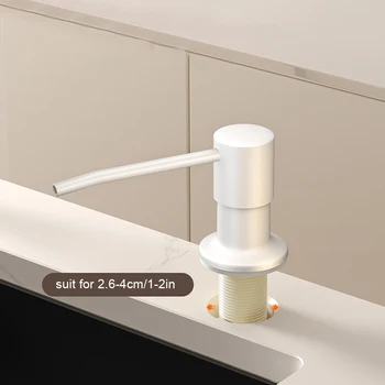 นํากลับมาใช้ใหม่ห้องครัวจานเครื่องจ่ายสบู่เหลวเคาน์เตอร์Built-in Designคอนเทนเนอร์สบู่กดสบู่Liquidพร้อมหลอดขยาย 2