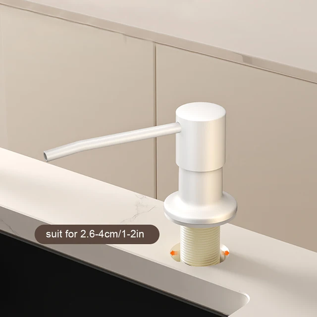 นํากลับมาใช้ใหม่ห้องครัวจานเครื่องจ่ายสบู่เหลวเคาน์เตอร์Built-in Designคอนเทนเนอร์สบู่กดสบู่Liquidพร้อมหลอดขยาย 2