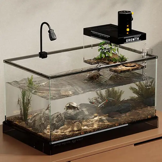 Over Tank Turtle Basking Land Pet Turtle Tank Basking Dock with Lid Reptile Resting Land Aquatic Terrapin Enclosure Cage for Over Tank Turtle Basking Land Pet Turtle Tank Basking Dock with Lid Reptile Resting Land Aquatic Terrapin Enclosure Cage for