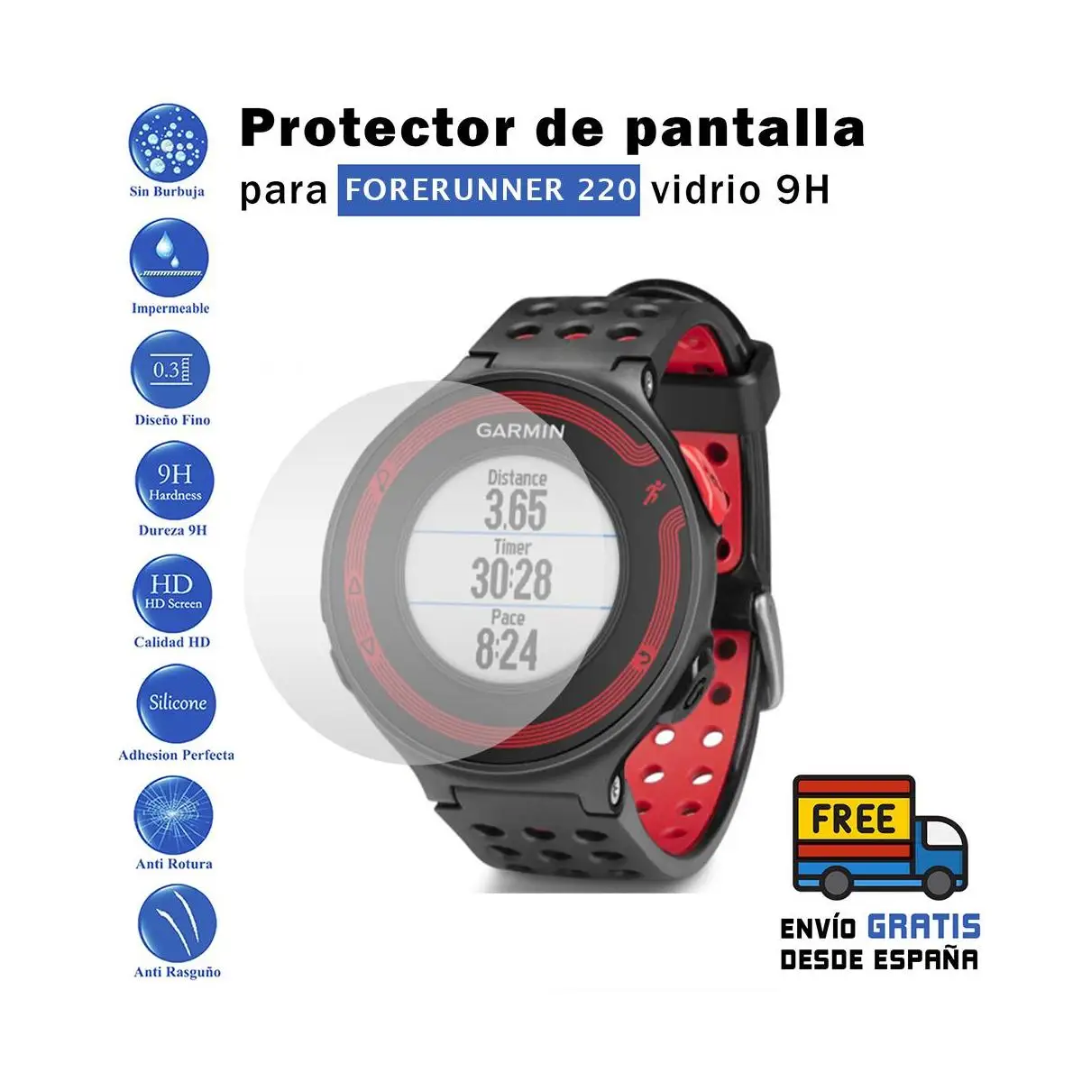 Protettore Per Garmin Forerunner 220. Vetro Per Orologio In Vetro Temperato