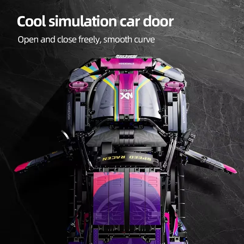 1611Pcs Tech Building Blocks Super Racing Cool Model Smooth Design ABS Material Birthday Gift For Kids Without Boxe assemble toy