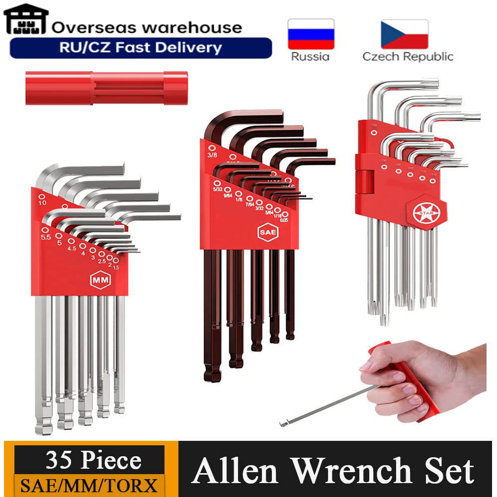 Allen Wrench Set 35 Piece Hex Key Set Metric Allen Key Set S2 Steel And