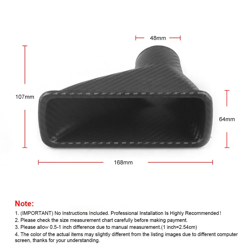 Air Intake Vent Car Front Bumper Grille Inlet Pipe Kit Injection System Funnel Turbine Universal Carbon Fiber Pattern air intake kit air intake pipe air filter intake pipe