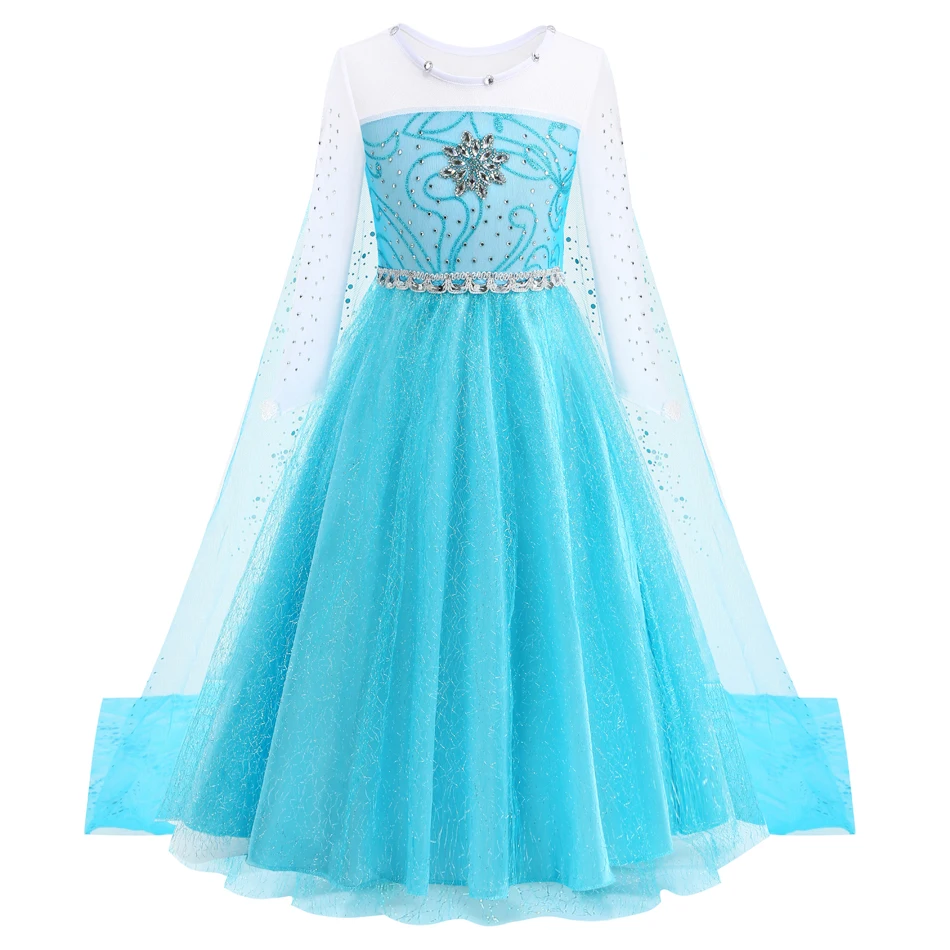 Elsa Kostüm Mädchen Fancy Geburtstag Party Kleid Prinzessin Kleid Karneval Kinder Kleidung Anna Kleid Mädchen – Detail 3