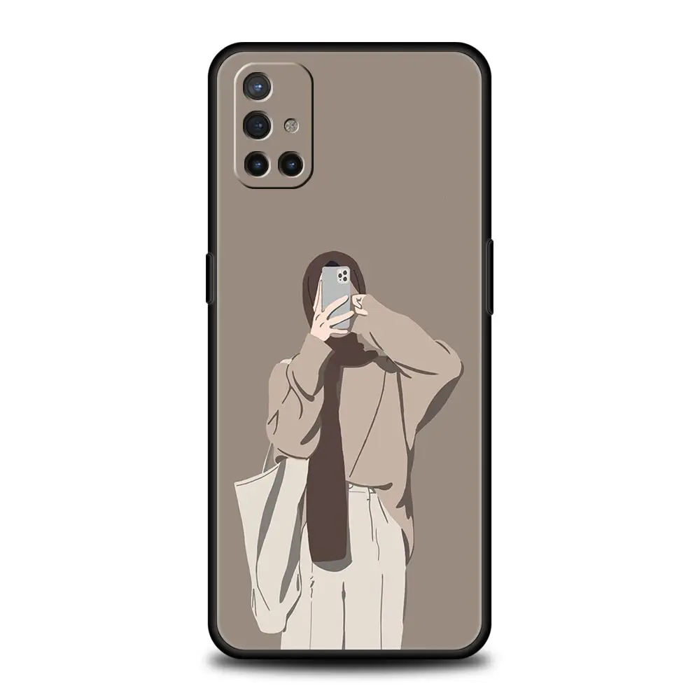 Elegant Muslim Arabic Girl Soft Phone Case - Stylish Protective Cover