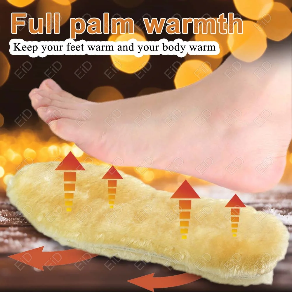 EiD Thicken Thermal Wool Insoles for Shoes Winter Warm Plush - Main Image