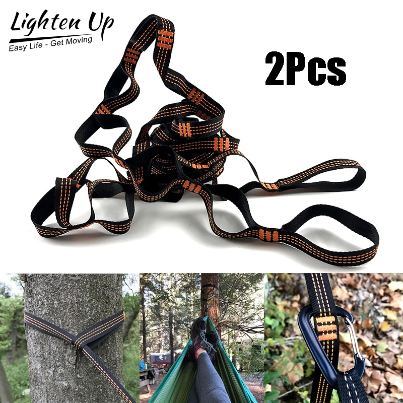 Hammock Straps Extra Strong Lightweight Rope and 600lbs Breaking Strength Non-Stretch 250CM 15 + 1 Loops Hammock Webbing 2PCS