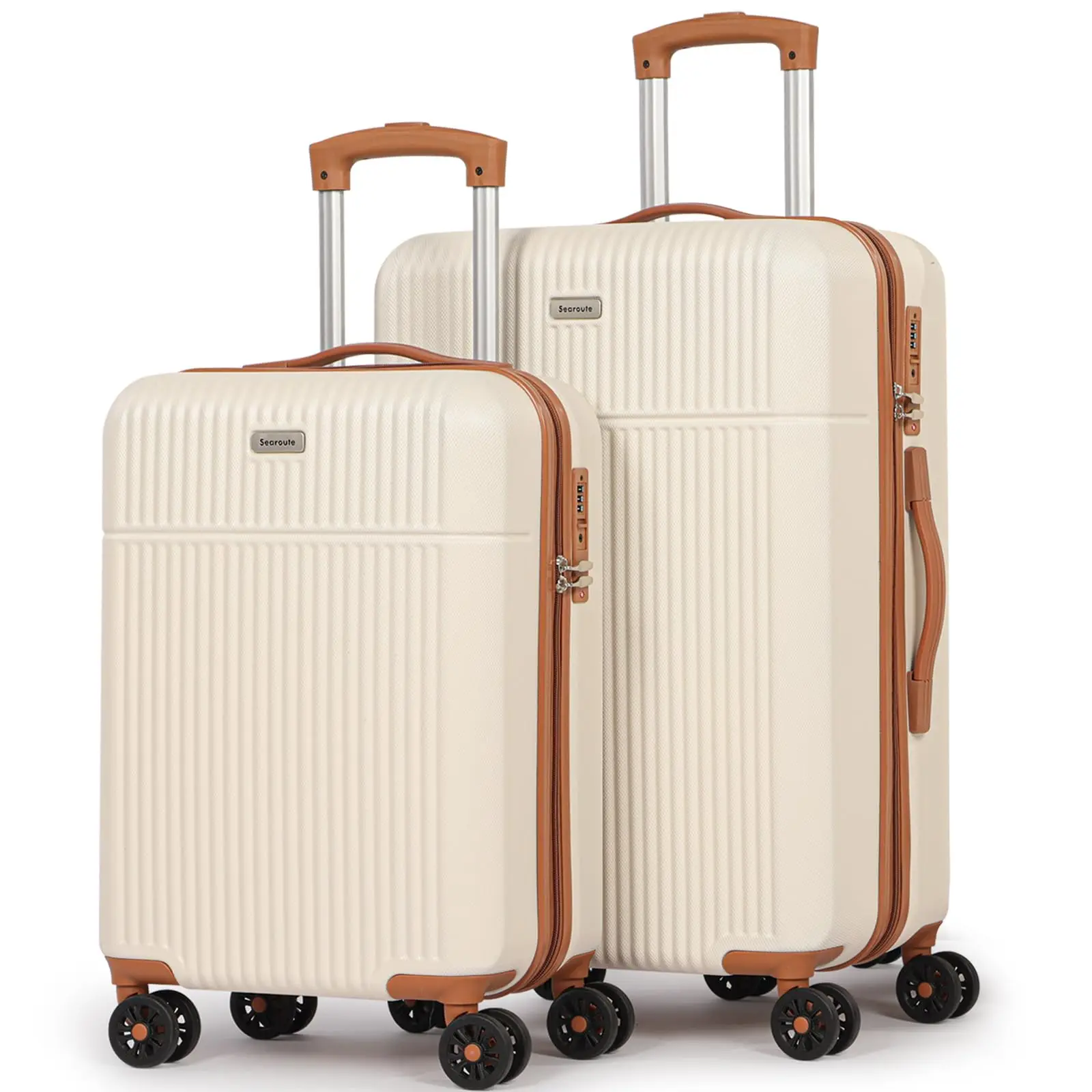 Luggage Sets 2, ABS Hard Shell Lightweight Trolley Travel Suitcase Set with 4 Spinner Wheels TSA Lock