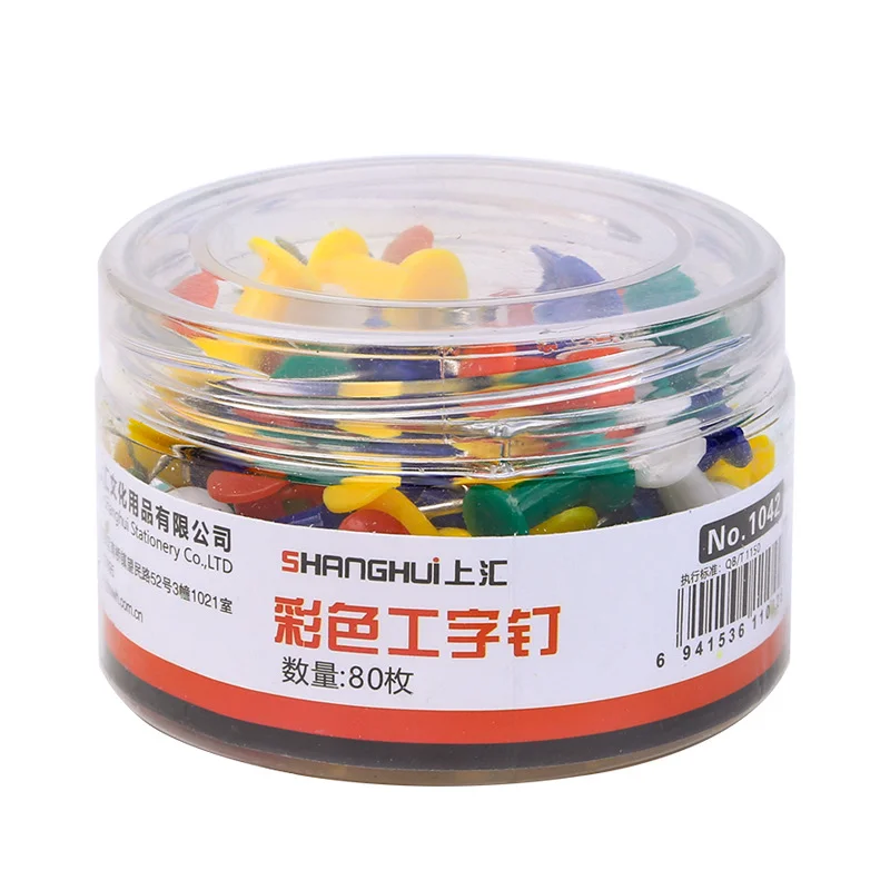 80PCS Push Pin Assorted Transparent Colorful Making Thumbtack Pins Cork Board Office School Stationery stationery buttons