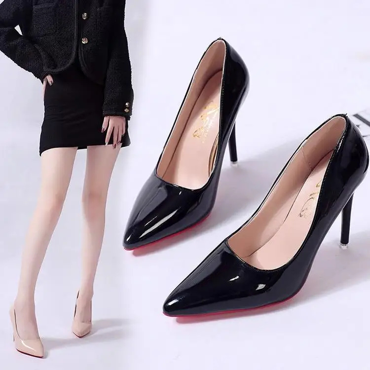 2024High Heel Pointed Toe Stiletto Red Bottom Fashion Women's Shoes Shallow High Heels Red Bottom High Heels Lolita Shoes 3