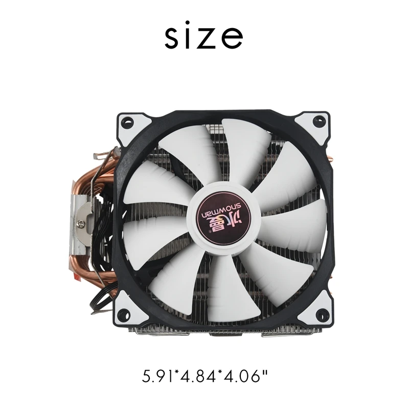 SNOWMAN M-T6 4PIN CPU Cooler Master 6 Heatpipe Double Fans 12Cm Cooling Fan LGA775 1151 115X 1366 Support AMD