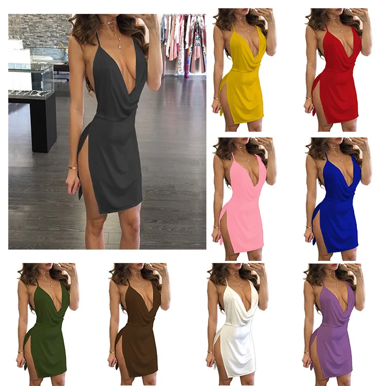 

The New Summer 2023 Fashion Sexy Pure Color Sleeveless Dress