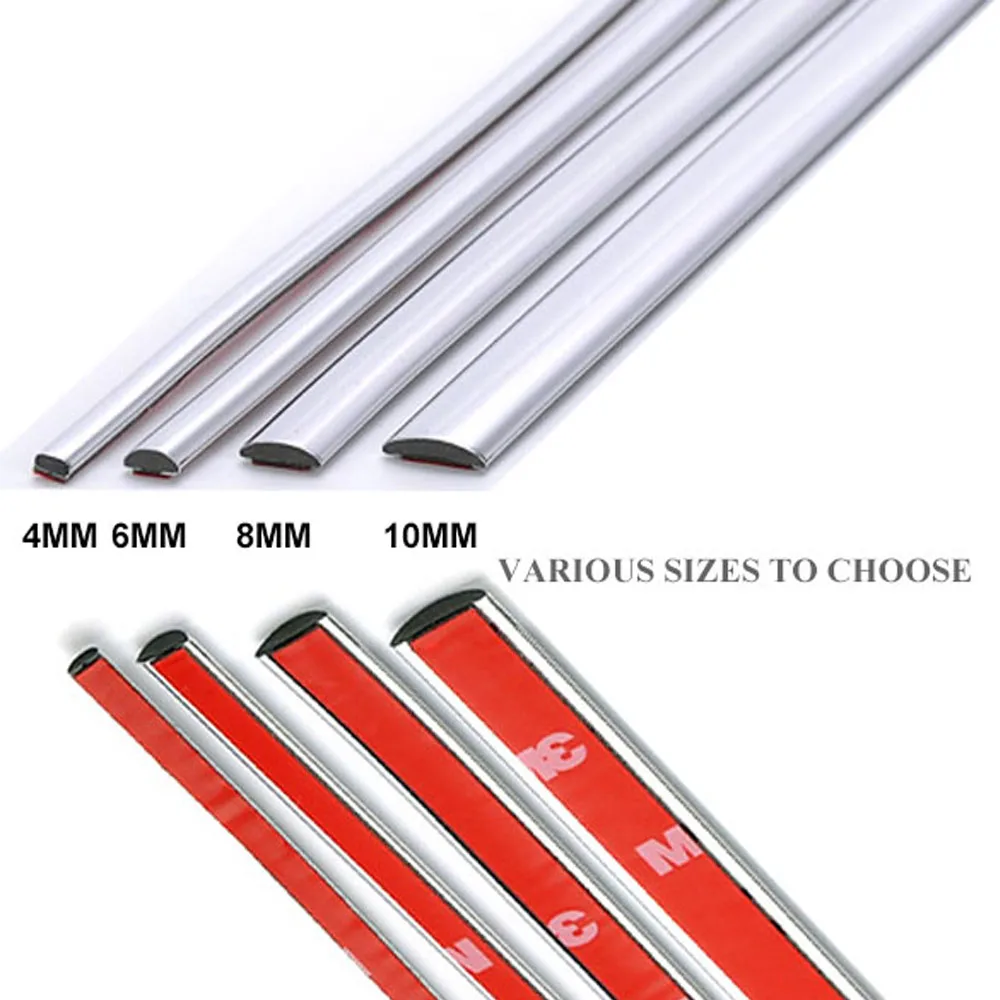 Car Door Moulding Trim Chrome Strip Bumper Grilles Protector For Car Styling