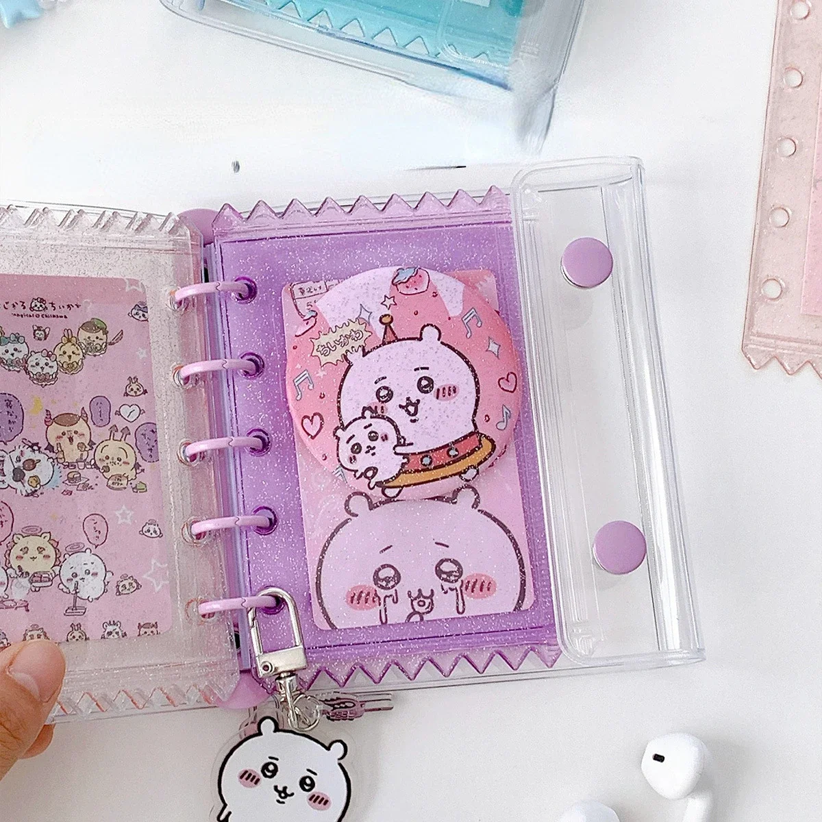 M5 5Holes Candy Collorful Binder Pockets Binder Zipper Folders Notebook Waterproof Pvc Leaf Document Filing Bag plastic file bag,ring binder pockets