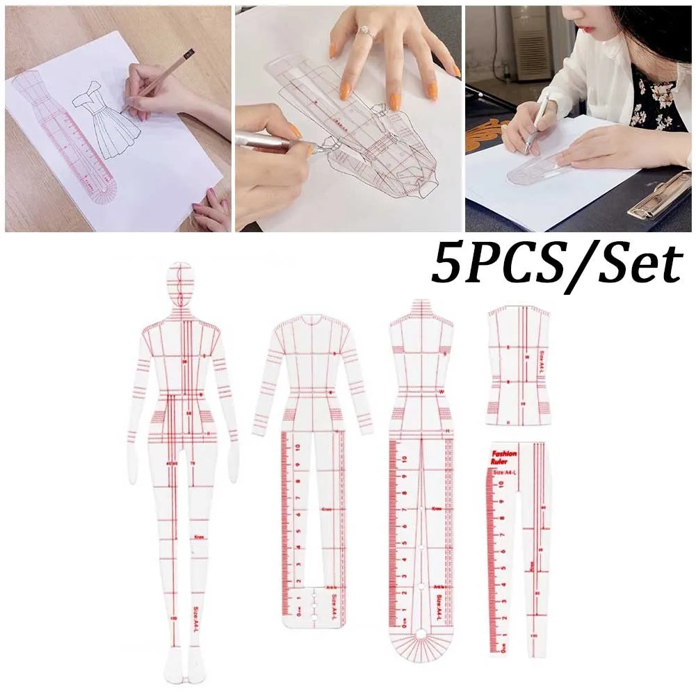 Fashion Illustration Ruler Template Ruler Figure Sewing Design Proportion Costume Designing Tools Designer Drawing Accessories sewing template