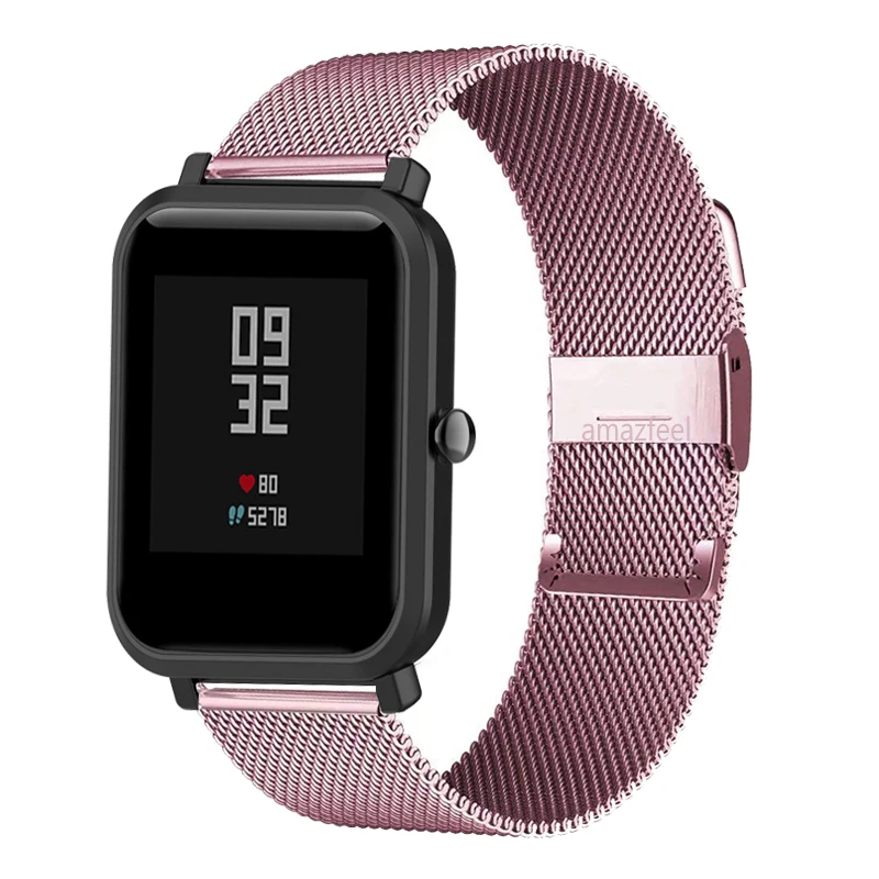 Bling Correa de reloj compatible con Amazfit Bip/Amazfit Bip Lite/Amazfit  Bip S/Amazfit Bip U Bandas Dressy Pulsera de metal para Amazfit Bip