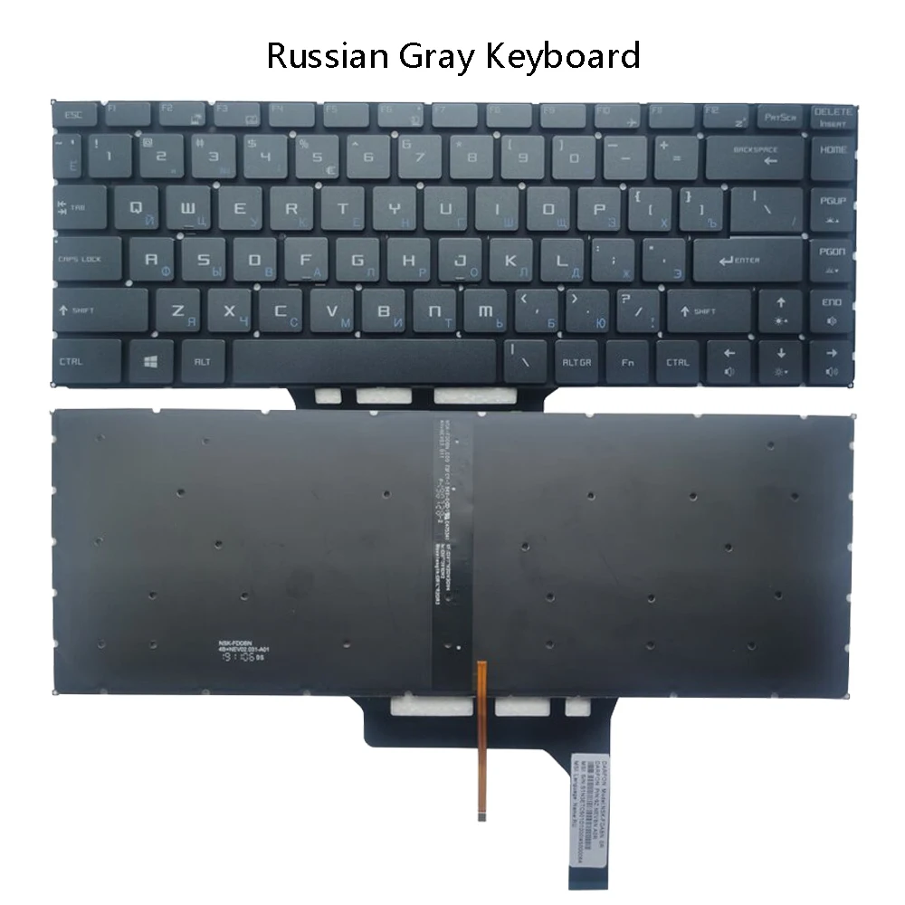 Teclado retroiluminado dos EUA Russo Espanhol para