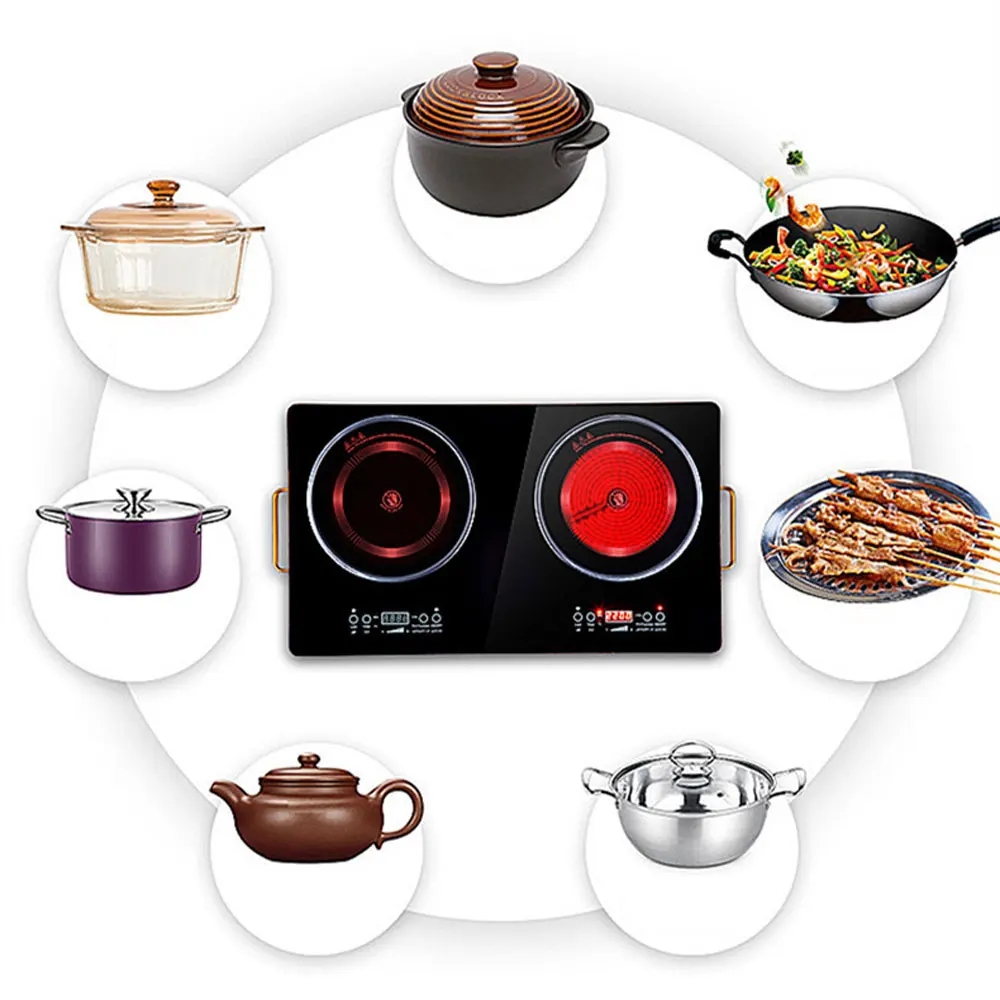 Double Stove Induction Cooker Electric Cooker Ceramic Stove Household Induction Desktop High Power