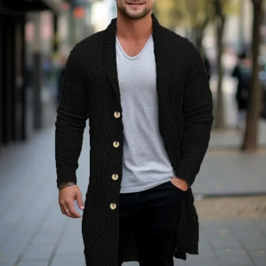 Men Knitting Cardigan Jacket Coats Spring Autumn Slim Fit Button Long Sleeve British Style Men Clothing knitted cardigan,knitted sweater coat,sweater coats,fleece cardigan