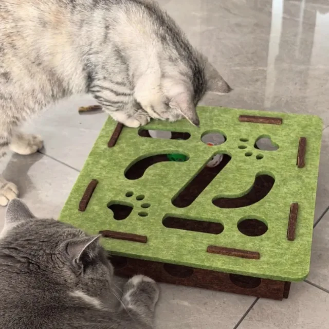 "Interactive Cats Puzzle Toys - Mental Stimulation Maze Box&Sensory Games for Indoor Kittens | Fun Brain Teaser for Smarts Cats"
