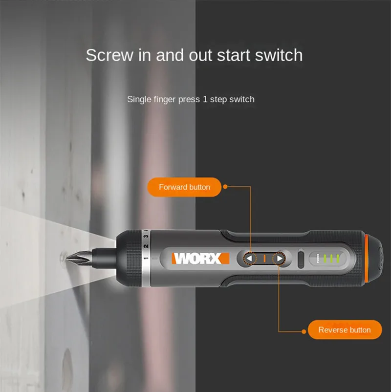 WORX WX242 Mini Electrical Screwdriver Set Smart Cordless Electric Screw Driver Rechargeable With 30 Bit Set Power Drill Tools 2