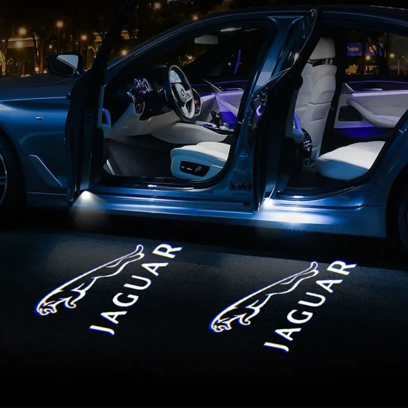 LED Car Welcome Door Lights Laser Courtesy Projector Lamps 2Pcs for Jaguar F-TYPE F-PACE I-PACE XF XE XJ X-Type RS V6 25t led car lights led lights car door projector lamps car projector lamp