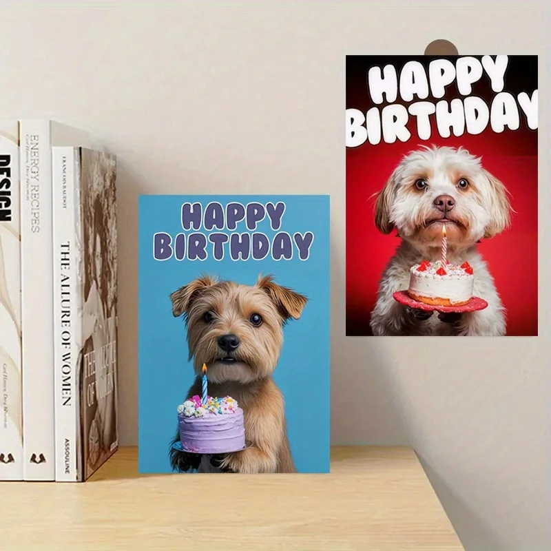 20PCS 현대적인 귀여운 강아지 생일 축하합니다 인사 엽서, 벽 장식에 적합, 이상적인 생일 선물, 가정 장식