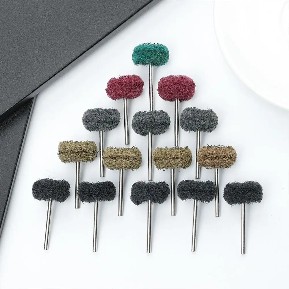 10pcs Abrasive Grinding Accessories Drill Abrasive Brush 3mm Shank Nylon Polishing Wheel Dremel Rotary Tools