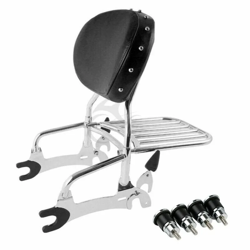 Motorcycle 12" Backrest Sissy Bar w/ Mounting Spools For Indian Chief Vintage Dark Horse Roadmaster