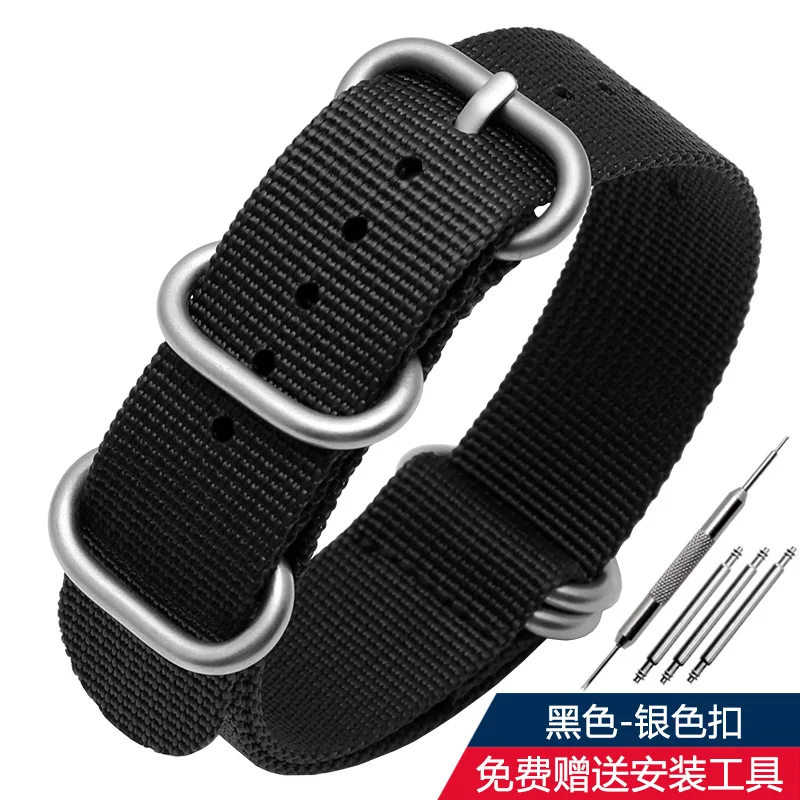 Tactical Green Black Nylon Military Strap - Waterproof Replacement Band