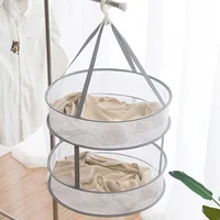 Foldable double-layer clothesline socks sweater socks artifact clothesline flat mesh bag clothesline drying net 1PC 1