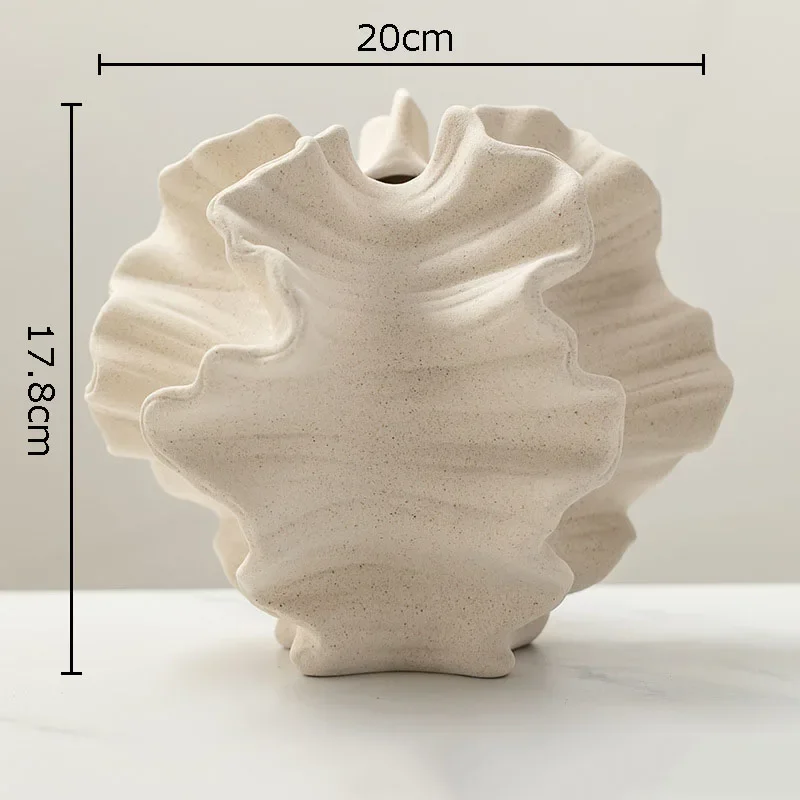 Artistic Ceramic Wrinkle Vase – Abstract Porcelain Flower Pot