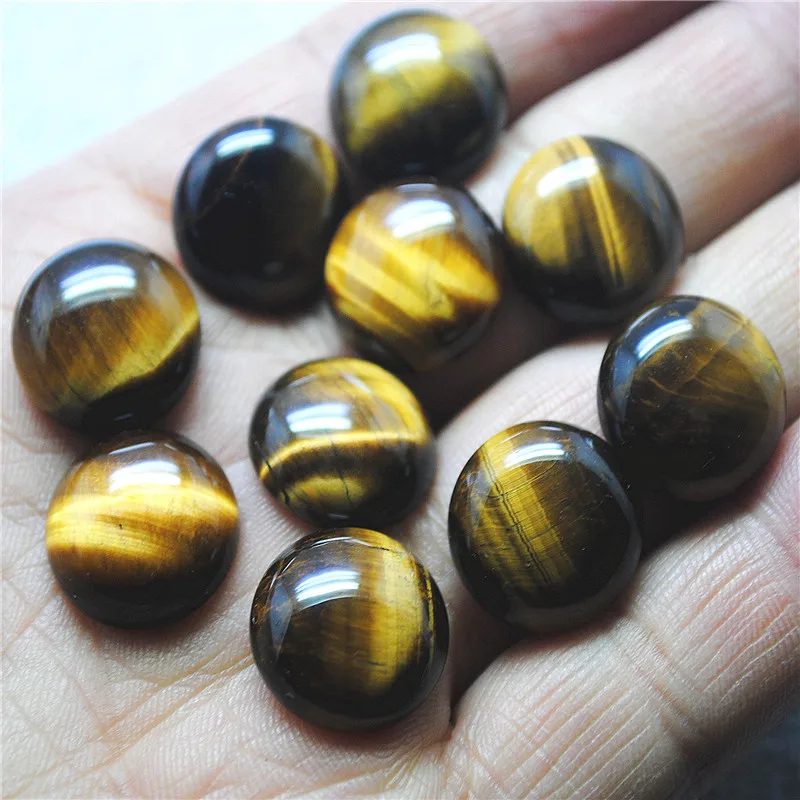 

11PCS Natural Yellow Tiger Eye Cabochons No Hole Round Shape 4MM 6MM 8MM 10MM 12MM 20MM 25MM DIY Jewelry Findings Free Shippings