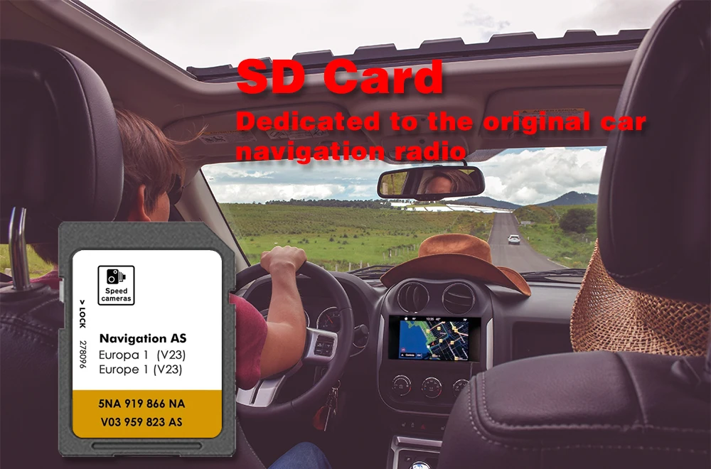 폭스바겐 파사트 B8 (3G), 2014 Sat Nav에서 32GB 지도 내비게이션, 스페인 영국 EU 폴란드 자동차 SD 카드