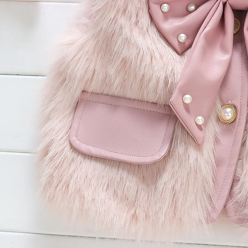 Baby Girl Jacket Fur Vest Suitable For 0-3 Years Old